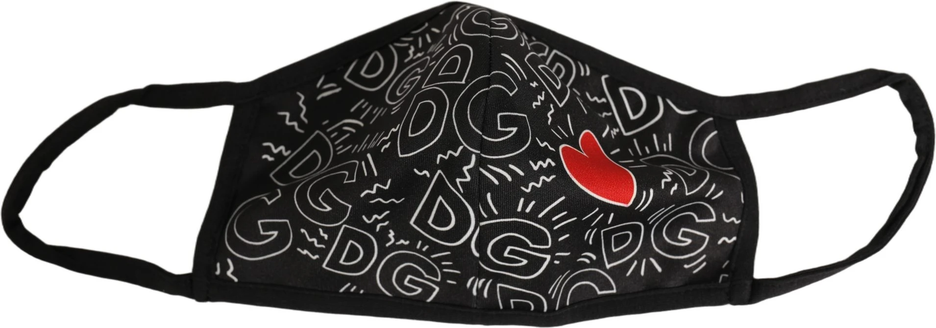 Маска для лица Dolce & Gabbana с черным сердцем и логотипом DG